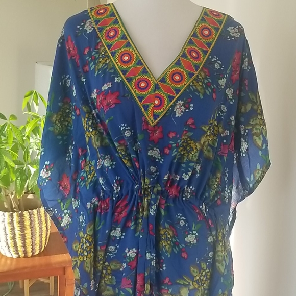 COPY - Cotton one size Kaftan with string tie on waist. - Picture 5 of 6
